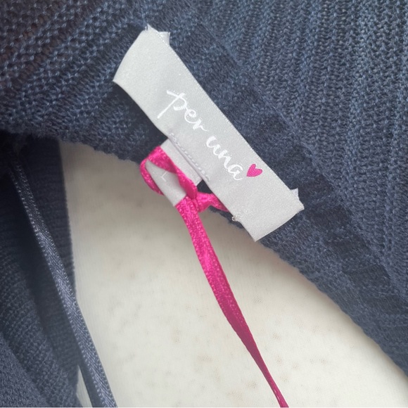 Per una knit waterfall Long cardigan Navy Blue Size Large BNWT - Picture 10 of 12